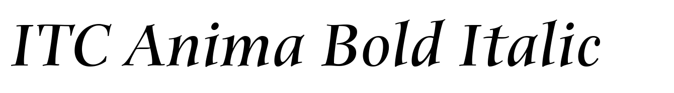 ITC Anima Bold Italic